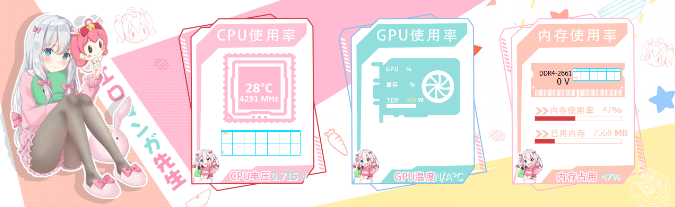 Pink_1280x400_Aida64_SensorPanel模板